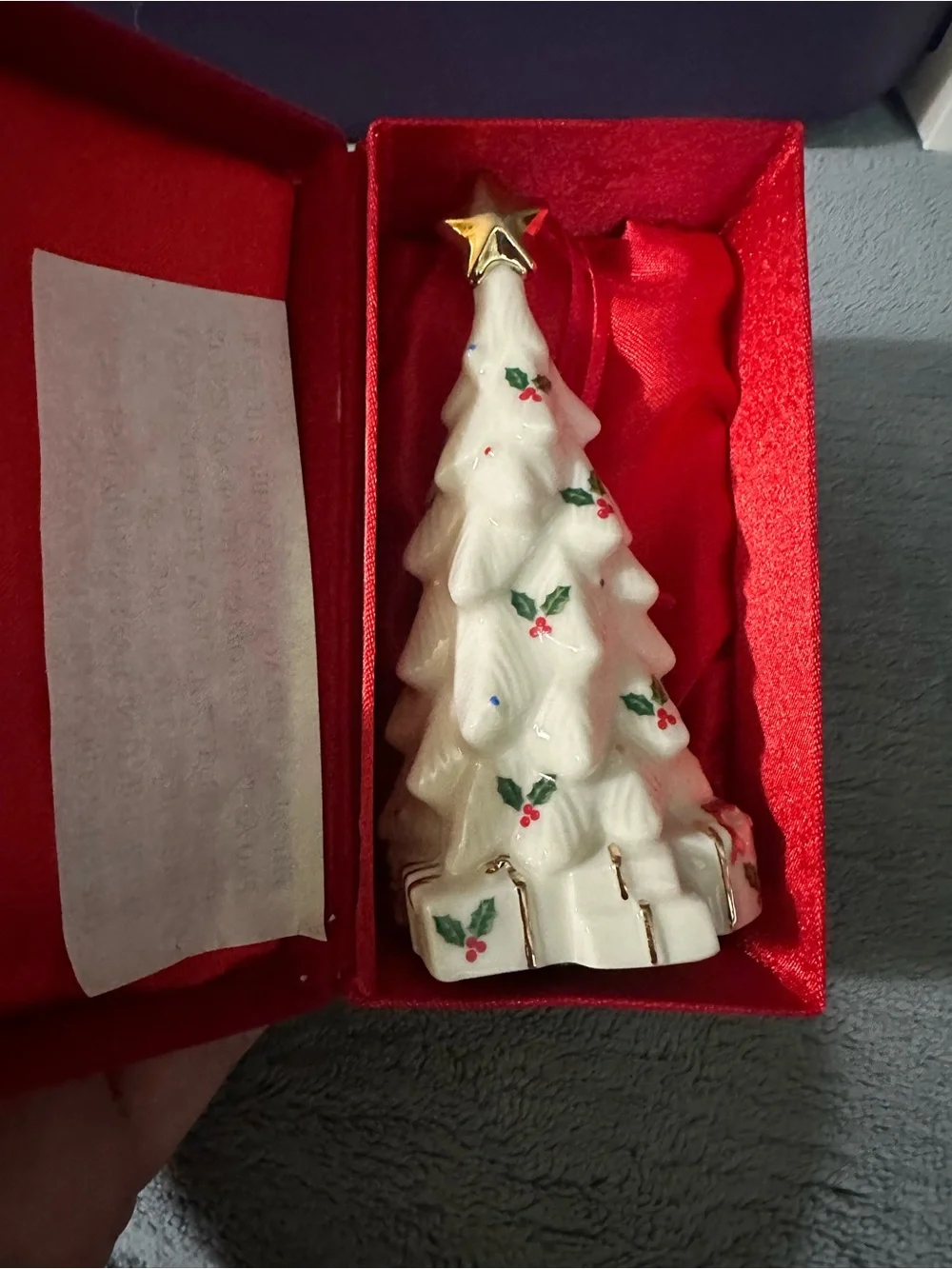 madison & MAX White Musical Ceramic Christmas Tree Ornament